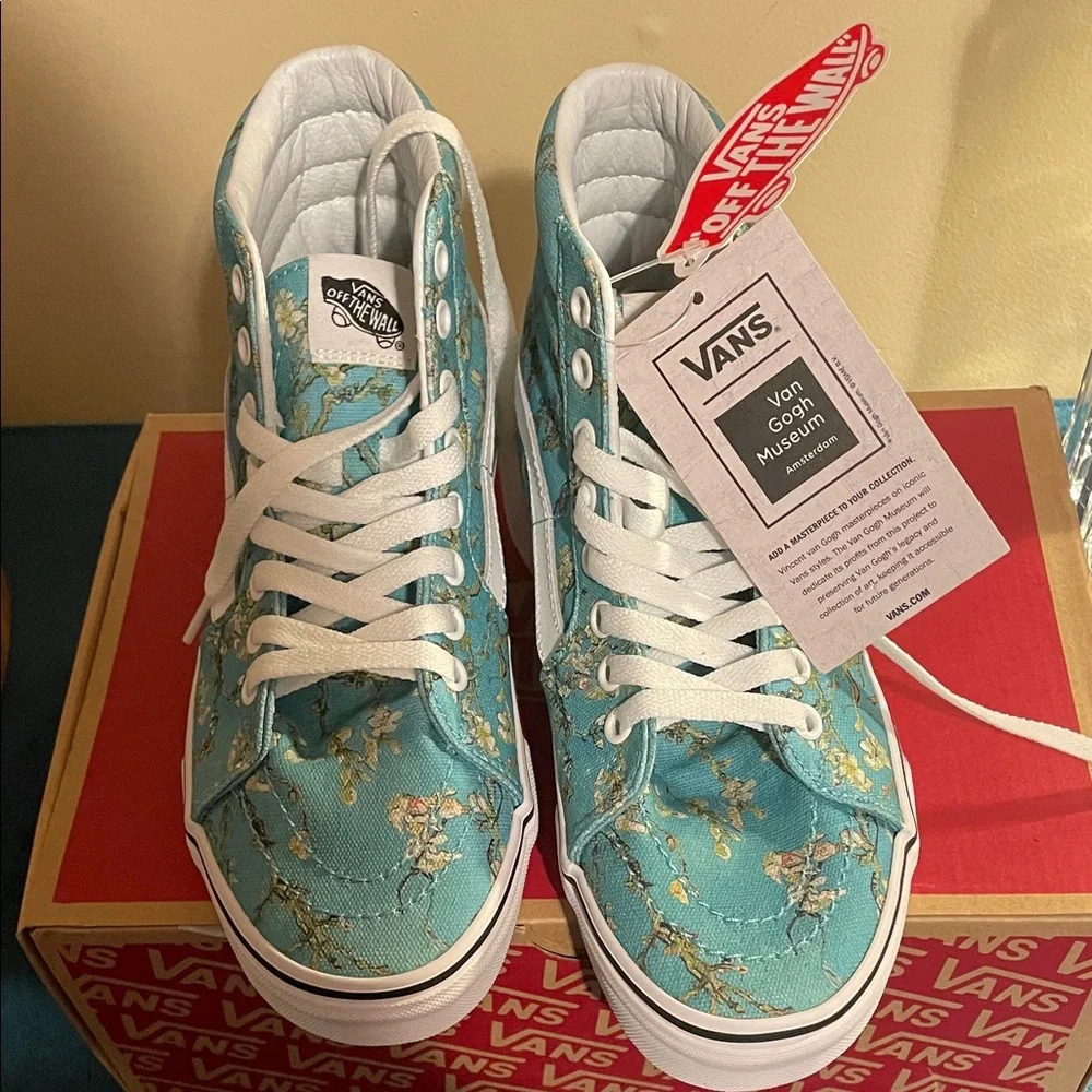NEW IN BOX 🎨 Van Gogh “Almond Blossom” Vans SK8-Hi - Picture 6 of 8